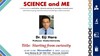 [Nov. 4] "SCIENCE and ME": 21st Talk
