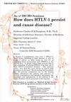 March 17: The 12th IRCMS Seminar "How does HILV-1 persist and cause disease?"